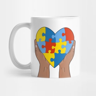 Asperger's Syndrome Heart Colorful Puzzle Mug